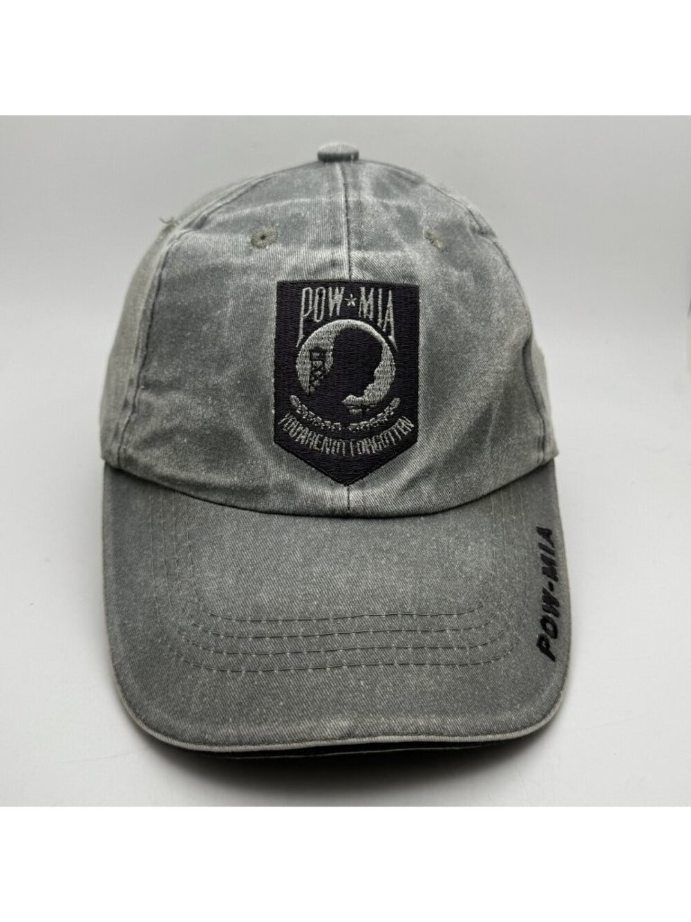 Eagle Crest POW-MIA Baseball Cap Hat Distressed Faded Olive Green One Size Mens